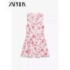 Zaprha 2025 New Style Pink Poplin Flower Print Age-Reducing Jumpsuit Dress Slim Looking 2542026