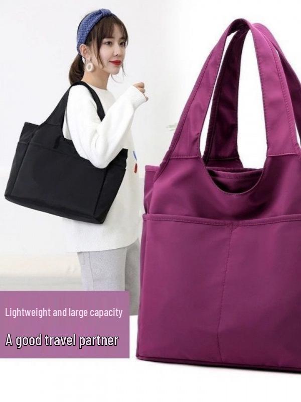 Women's Large Capacity Multi-Compartment Canvas Tote Bag