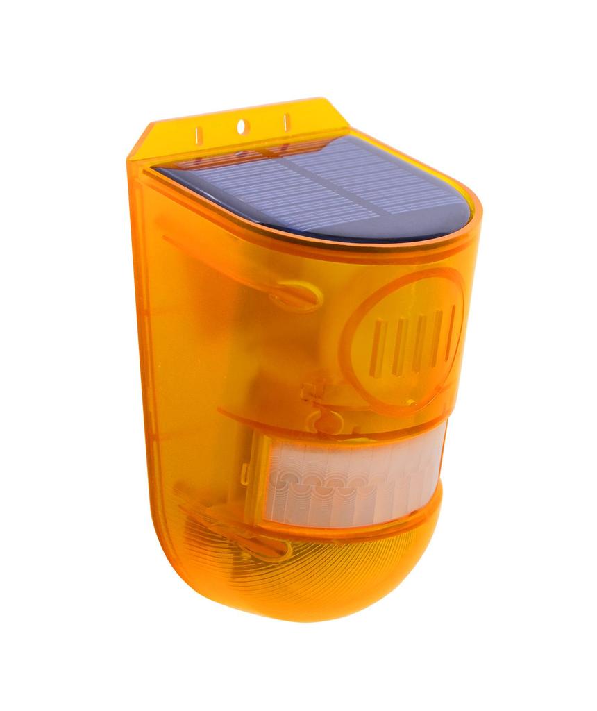 Solcellsdriven stöldskyddslarm med ljud och ljus för utomhusbruk, gårdar och dammar