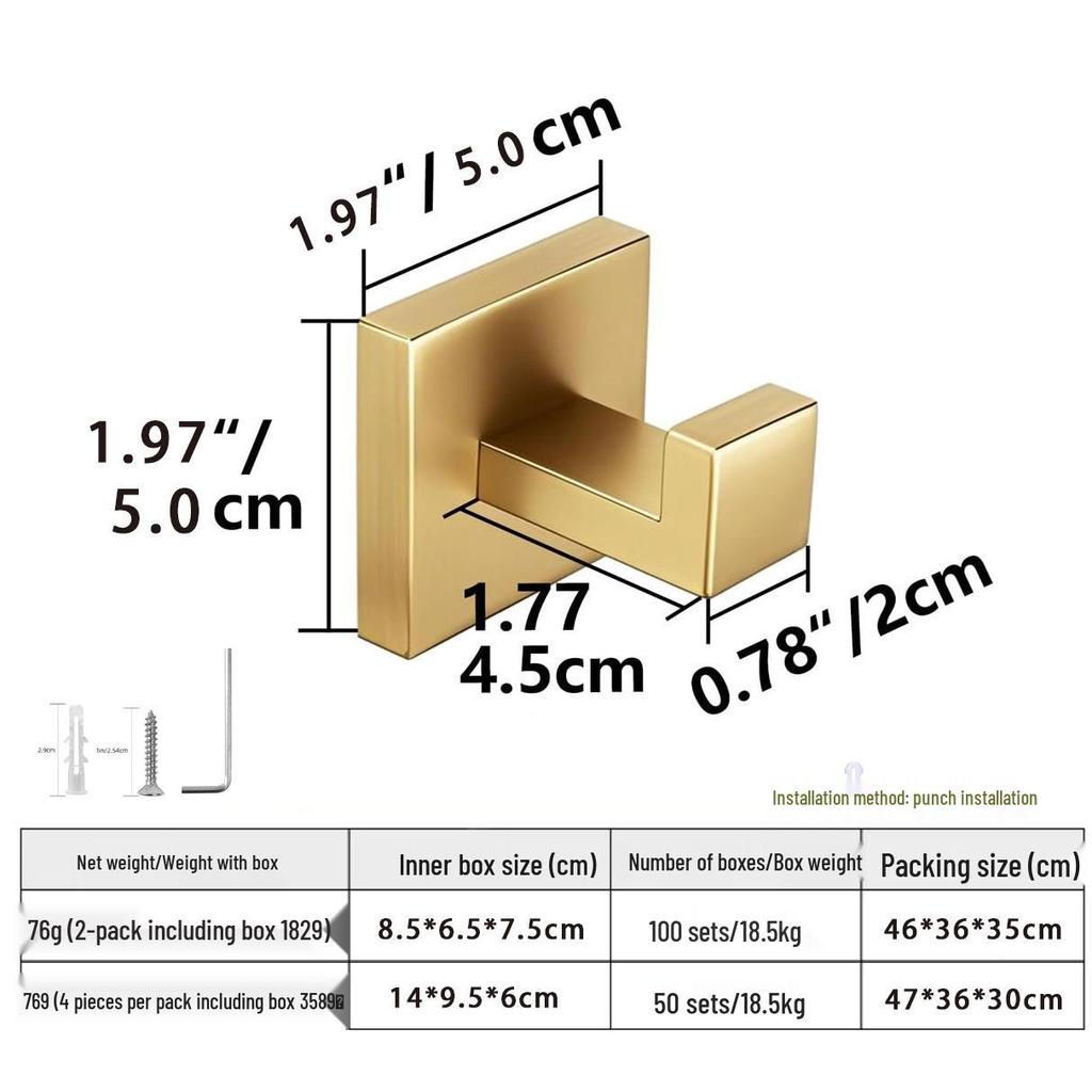 Stainless Steel Wall Hook for Towels and Bathrobes - Hot Selling Bathroom Door Rack