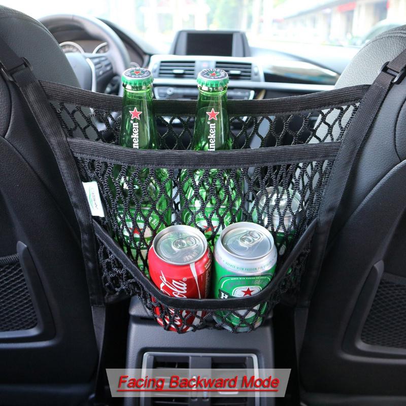 

Black Car Universal Seat Back Net Bag (Double Layer) Storage Net Pocket Storage Bag