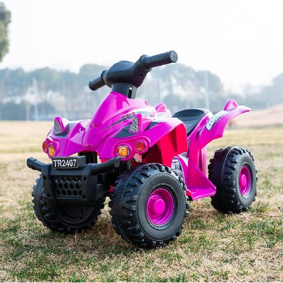 6V Kids Ride-On ATV, Electric Quad with Music, Battery-Powered 4 Wheeler for Toddlers & Children, Magenta