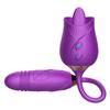 10 Frequencies Double Head Rose Toy Vibrator w/ Thrusting Dildo