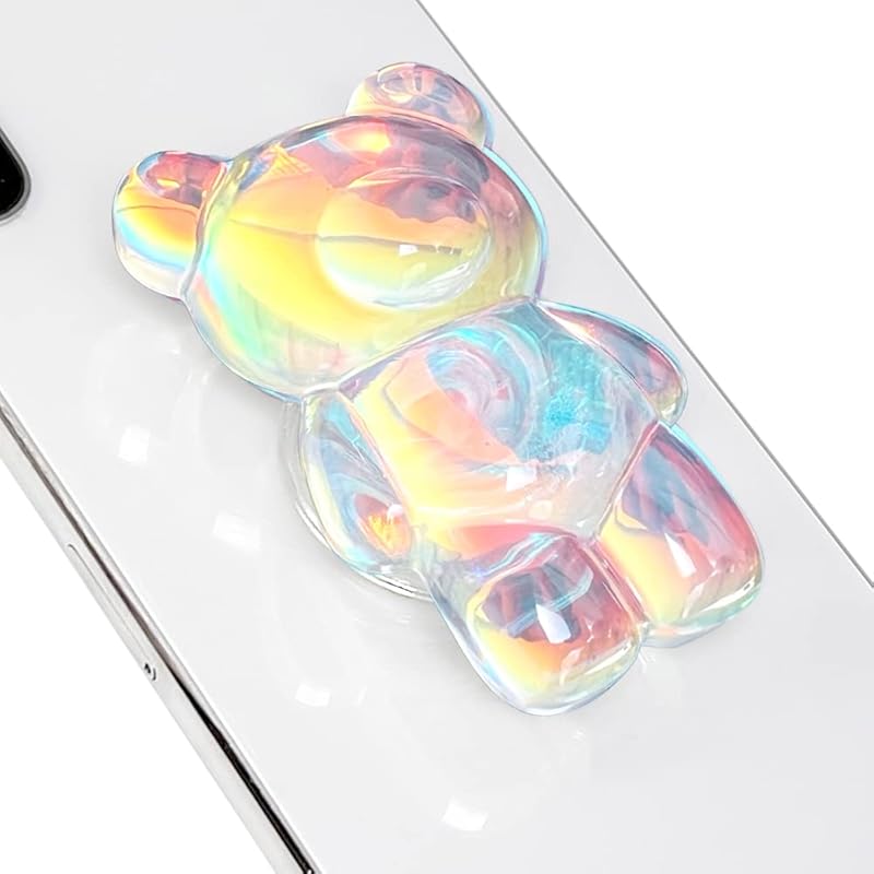 GRIPONG Fun 3D Gummy Bear Phone Grip - Expandable Collapsible Stand for Smartphones & Tablets - Bear Design, Secure Grip, Easy Attachment, and