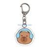 HX6F Double Sided Acrylic Keychain Adornment Adorable Pendant Keyrings Charm