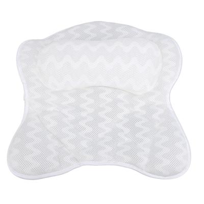 Bathtub Pillow for Neck Back Support with Drying Hook Suction Cups Machine Washable Slip Resistant