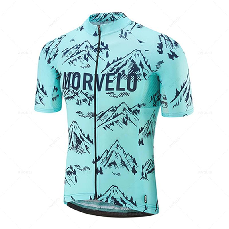 Morvelo-Radtrikot-Set für Herren, Anti-UV-MTB-Fahrradset, Fahrradanzug, Pro-Team-Rennuniform, Ciclismo-Kleidung, Sommer, 2024