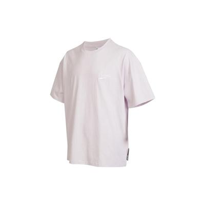 Solid Color Logo Print Round Neck T-Shirt Men Tops Light-Pink 537874-17