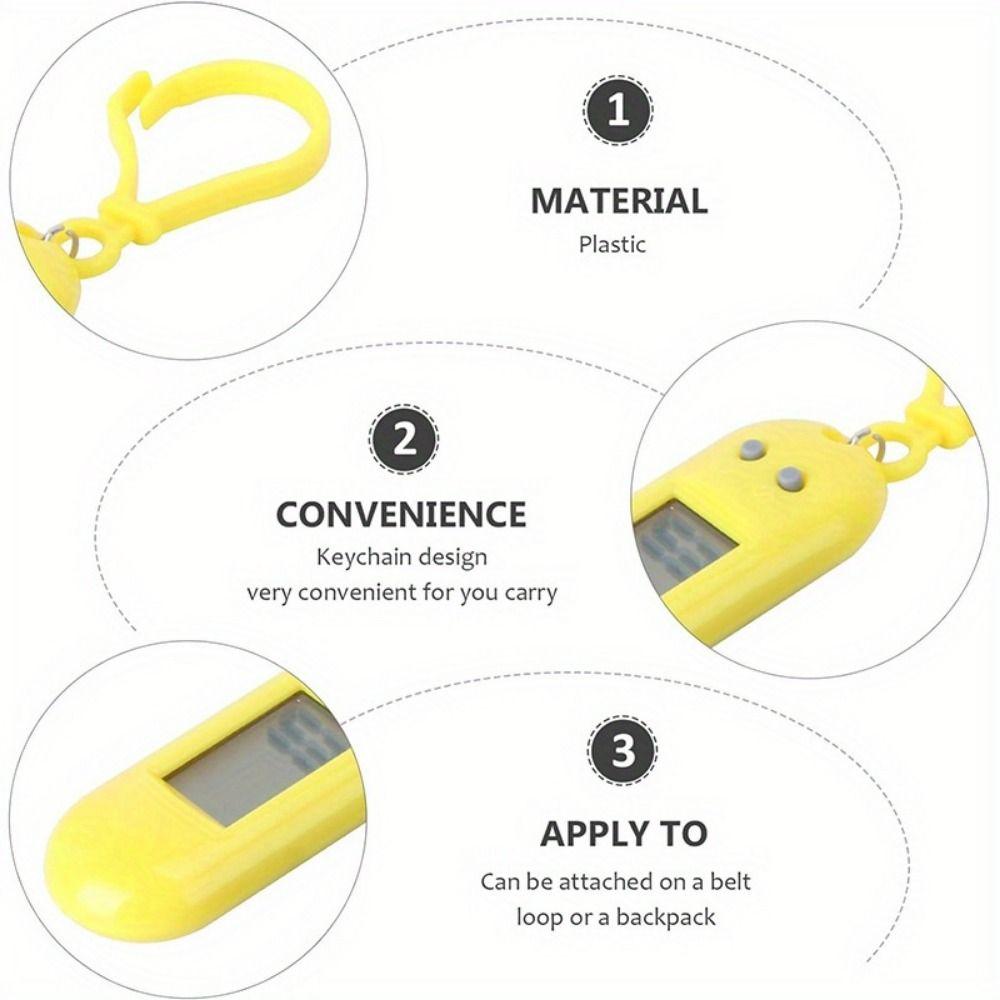 Key Display Digital Electronic Clock Keychain Oval Watch Mini LED Digital Clock  Backpack