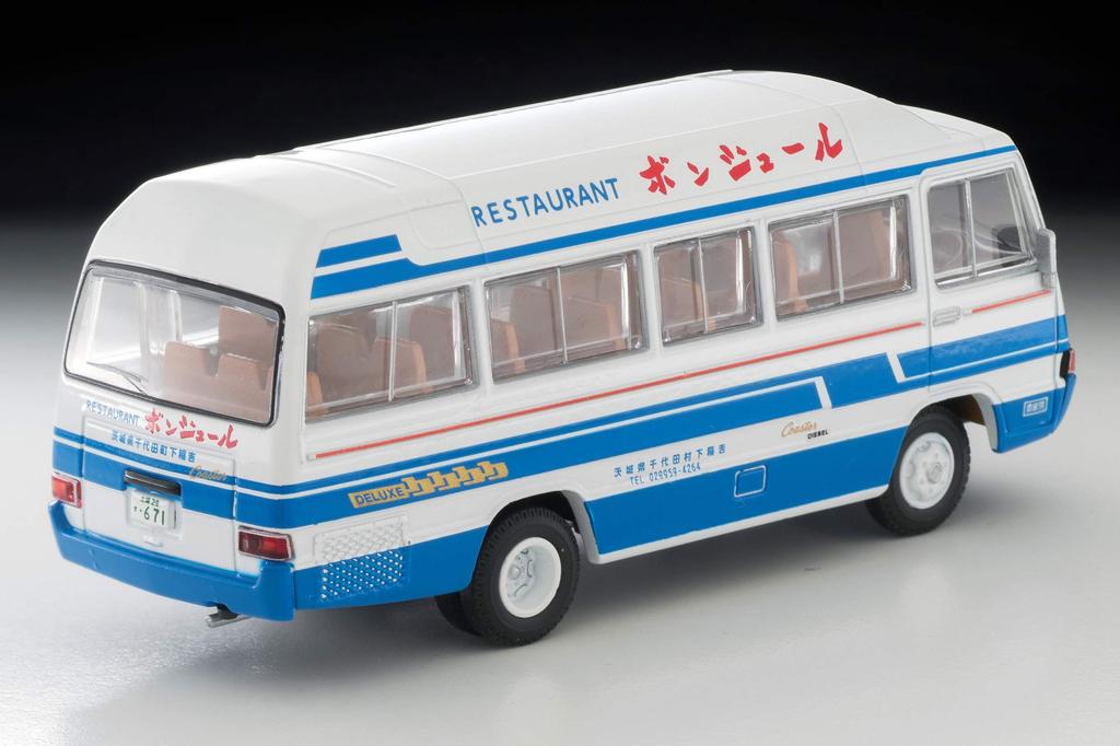 Tomica Limited Vintage Scale Toyota Coaster High Roof Air Conditioner Truck Finished Model 1/64 LV-184a (Restaurant Bonjour) -