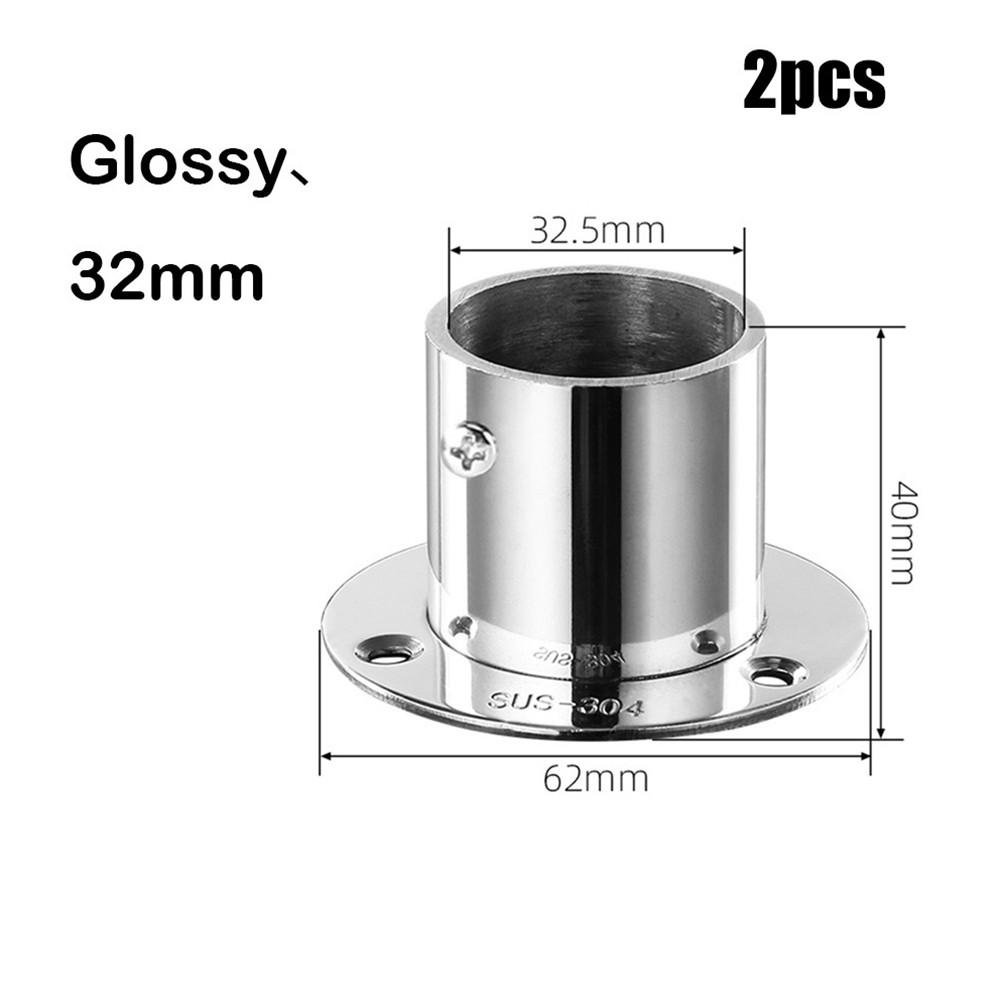End Support Pole Steel Wardrobe Bracket Flange Rail Rod Pole Pc Socket End Support Stainless Steel Practical To Use