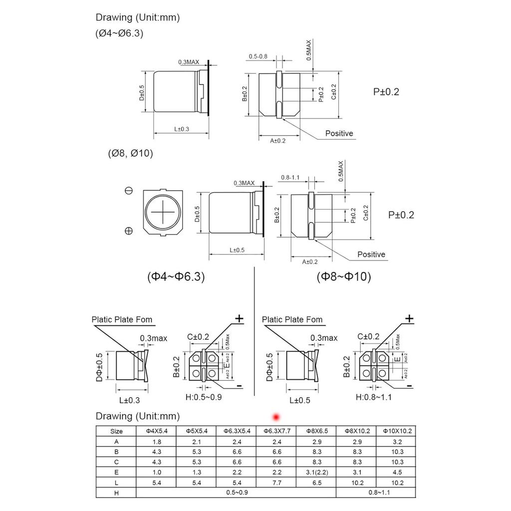 20pcs 16V 220UF SMD Aluminium Electrolytic Capacitors for Arduino 6.3X7.7MM(0.25x0.3in)