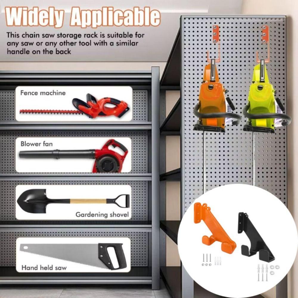 Heavy-Duty Chainsaw Holder Metal Chainsaw Hanger Premium Wall-Mounted Bracket Lawnmower Racks