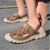 Men's Summer Sandals Flip-Flops Leather Sandals Large Size Handmade Casual Sandals - 39-46