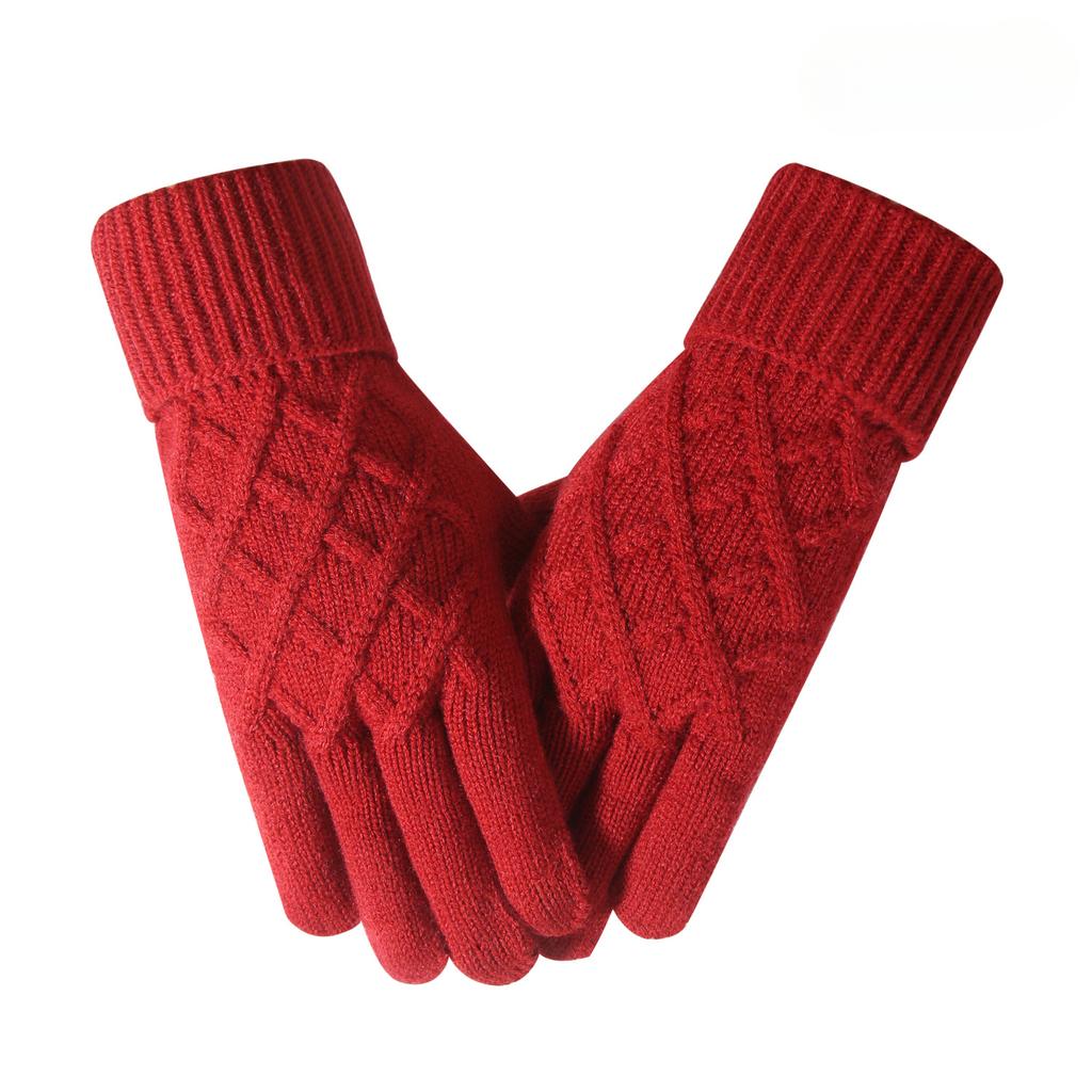Knitted Gloves for Winter Outdoor Cycling for Cold Protection for Women's Office Touch Screen Gloves Thickened and Lengthened Warm Gloves