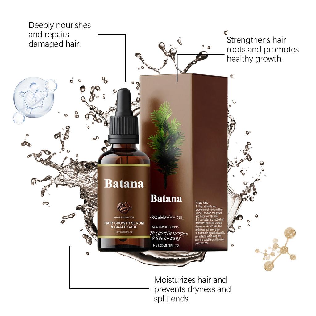 Batana Hair Oil, Natural Batana, Repairs Damage, Reduces Split Ends, Suitable For Men And Women, Hair Serum For All Hair Types 30ml