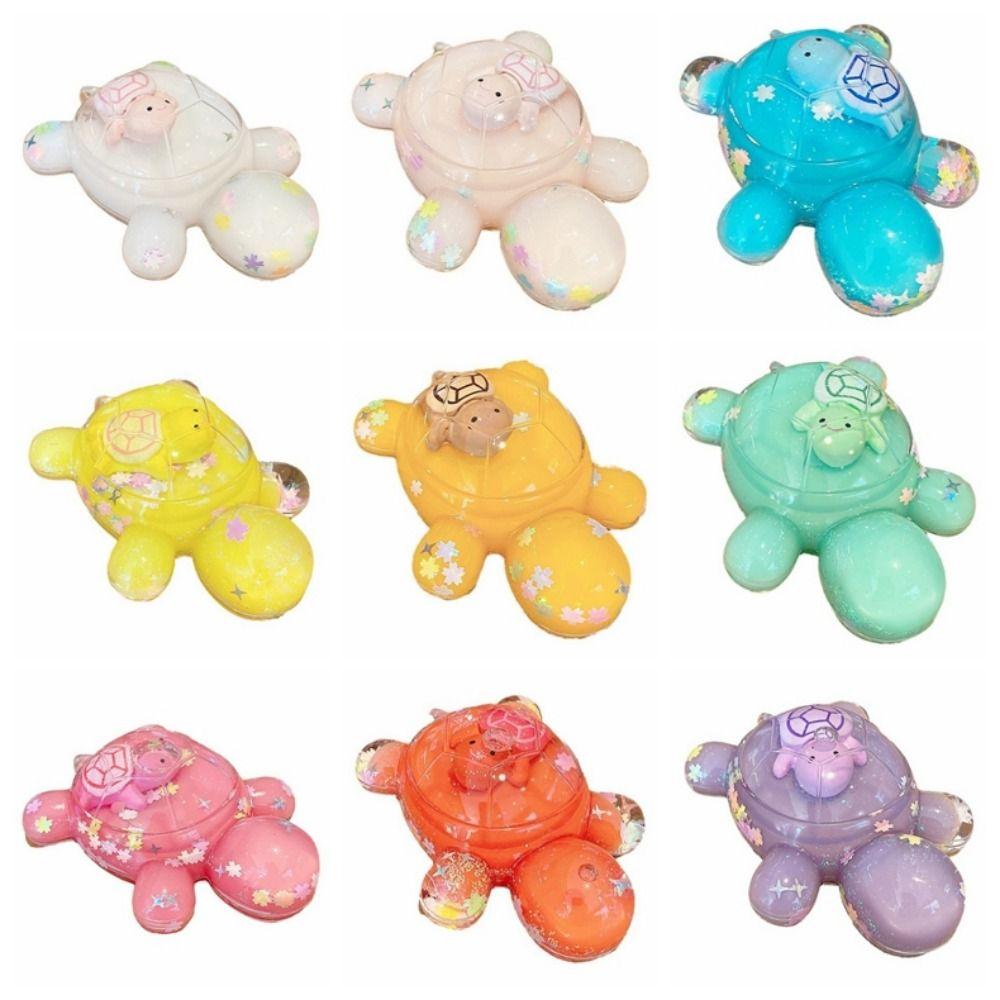 Creative Cartoon Turtle Toy Flash Flowing Sand Miniature Tortoise Statue Tabletop Ornaments