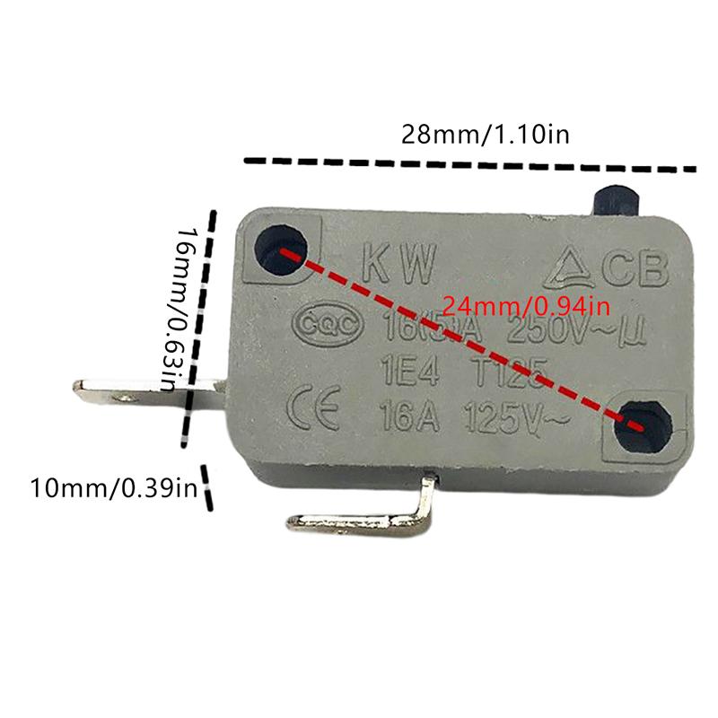 2 szt. Kw16(5)Drzwi kuchenki mikrofalowej 250 V AC Mikro przełącznik normalnie otwarty i zamknięty