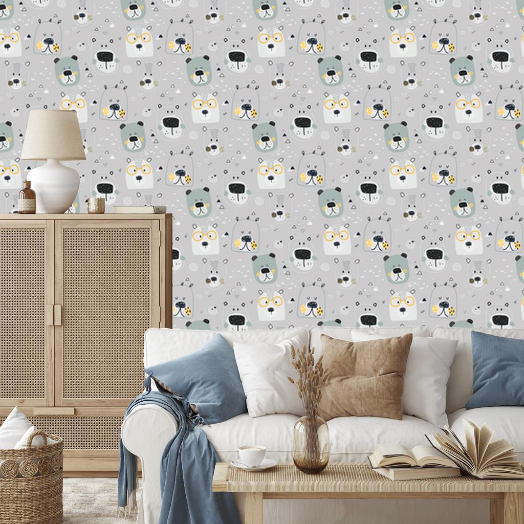 Cute Teddy Bears Wallpaper for Living Room and Bedroom 50x1000