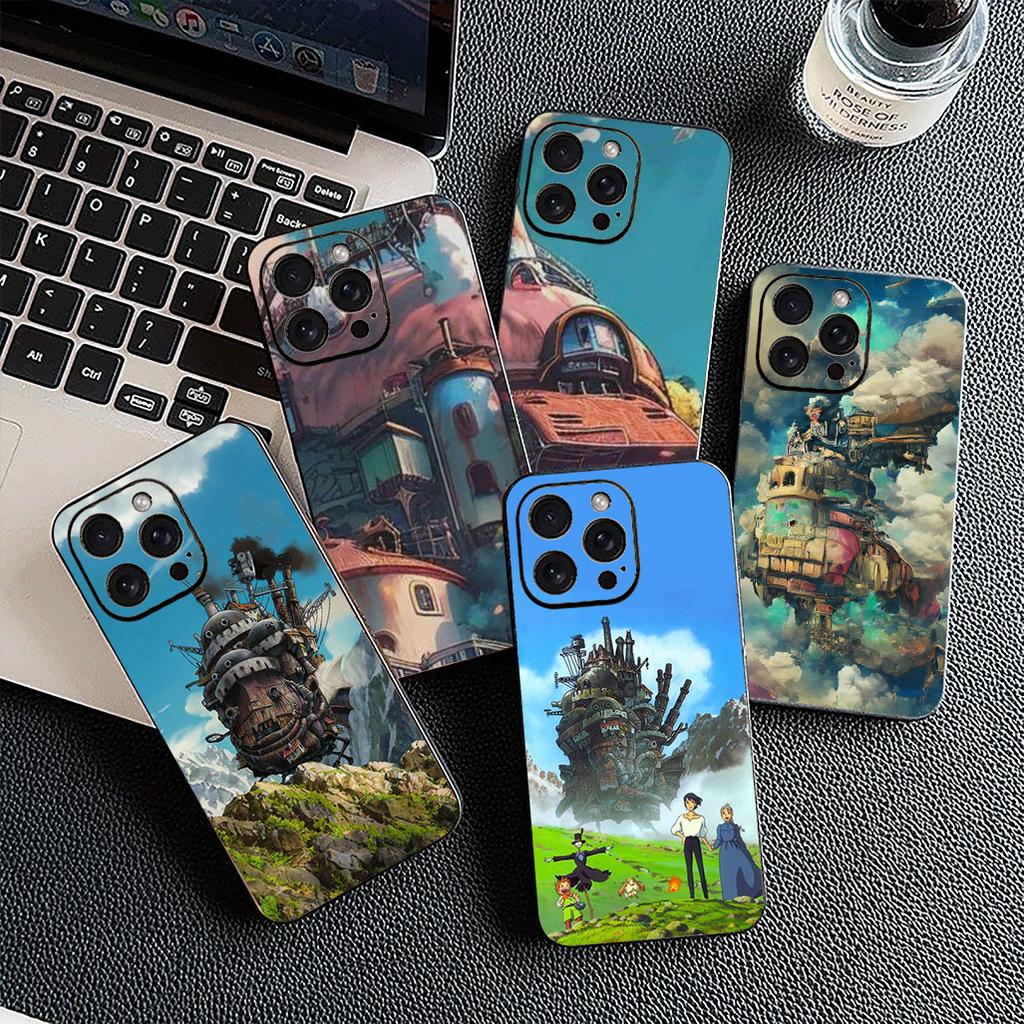 Howls Anime Movings Poster Castles Phone Case for OPPO A80 A18 A16 A40 A17 A15 A38 A78 A79 A54 A57 A12 A60 4G 5G Cover