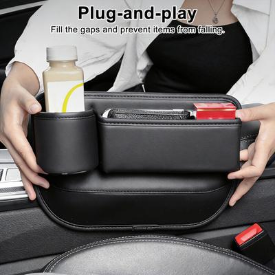 Sitzspalt-Aufbewahrungsbox Auto-Sitzspalt-Organizer mit Getränkehalter und Platz für Handy/Schlüssel