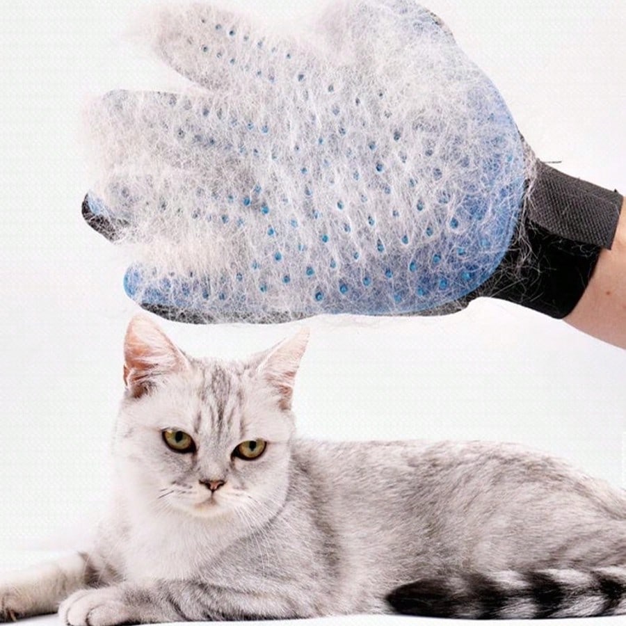 Pet Grooming Gloves for Cats and Dogs, Gentle Hair Removal Brush Mitt, Deshedding Bathing Massage Glove for Pet Cleaning