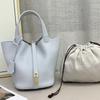 Large Capacity First-Layer Cowhide Vegetable Basket Bag, High-End Light Luxury Versatile Handbag