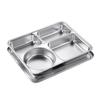Jiyoushi 304 Stainless Steel 4-Compartment Divided Meal Plate