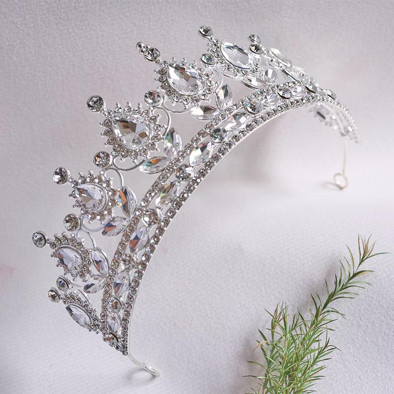 

Bride s Crown Baroque Water Diamond Headwear Princess Crystal Round Crown Wedding Dress Hair Accessory Dress Hair Band Diamond