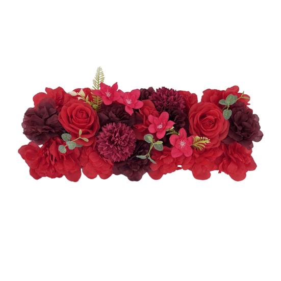 Artificial Rose Flower Row Faux Silk Rose Panel Backdrop DIY Floral Wall Decor for Wedding Arch Reception Ceremony Centerpiece Birthday Party Decor