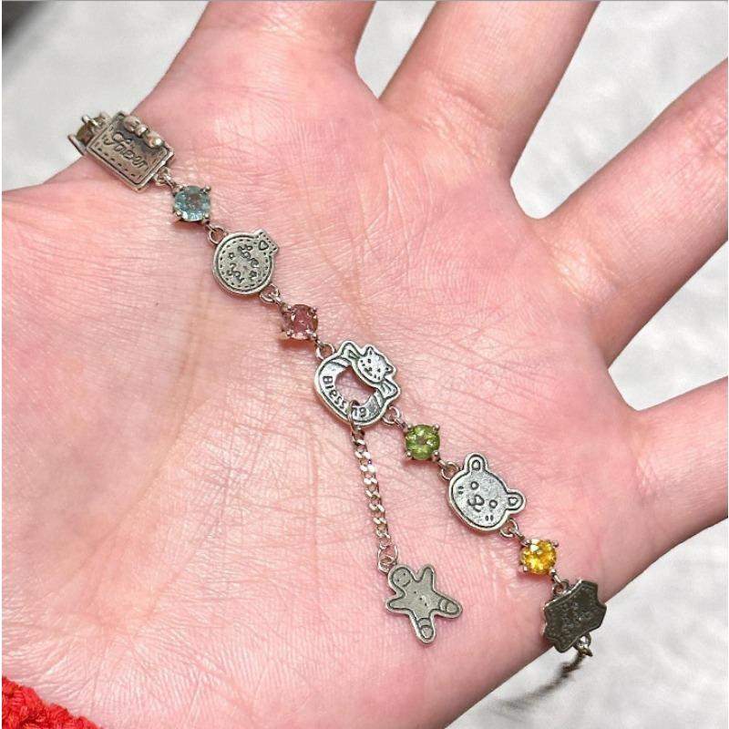

Meier winter love letter colorful zircon gingerbread man bear bracelet - autumn/winter christmas bracelet