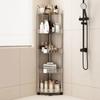 Stainless steel Rack Multi-Layer Transparent Bathroom Shelf Storage Trolley Easy-Move Corner Space-Saving for Bathroom