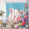 Animal Cartoon Shower Curtain Zoo Elephant Deer Zebra Owl Bee Sports Bathroom Decor Kids Child Polyester Bath Curtain With Hooks