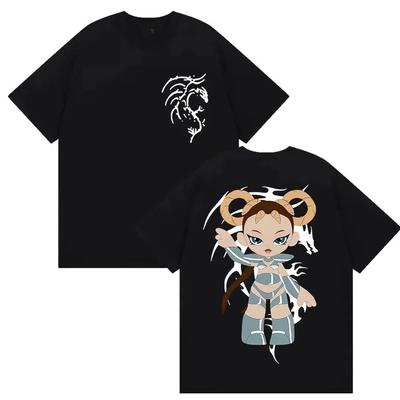 Lola Índigo EP & Tour Collage Double-Sided Oversized T-Shirt, Unisex Spanish Pop Fan Streetwear Tee, 100% Cotton Casual Short Sleeve Top