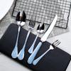 Enamel Color Western Food 304 Stainless Steel Tableware Set Stainless Steel Knife, Fork and Spoon Five-piece Set Steak Knife and Fork