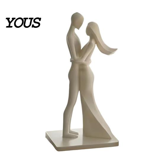 Durable Couple Statue Figurine, 3D Printed Hugging Statue, Modern Romantic Desktop Sculpture for Living Room, Bedroom, Office, Shelf, Table