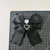 Korean Women's Lace Bow Tie Brooch Heart Shape Rhinestone Pendant Lolita Suit Skirt Accessories Pin Clips Handmade Jewelry Gift