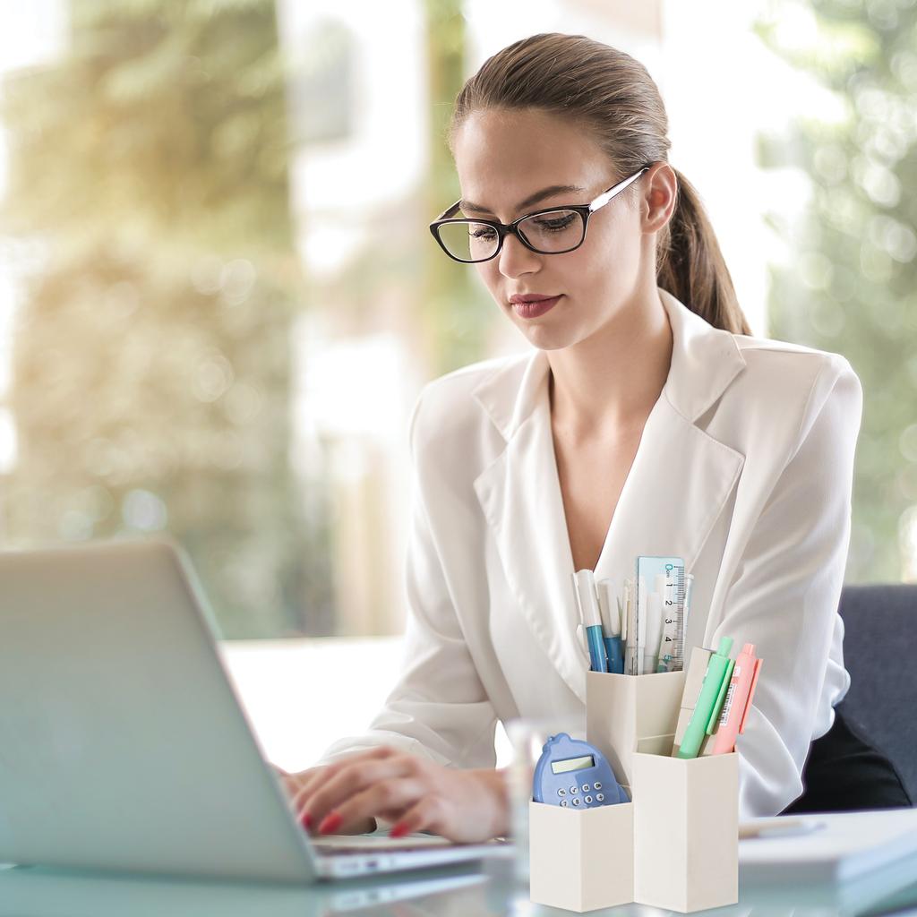 Creative Hexagonal Pen Holder Container Organizer Plastic Desktop Storage Box Student Office Supplies Pot Crayon