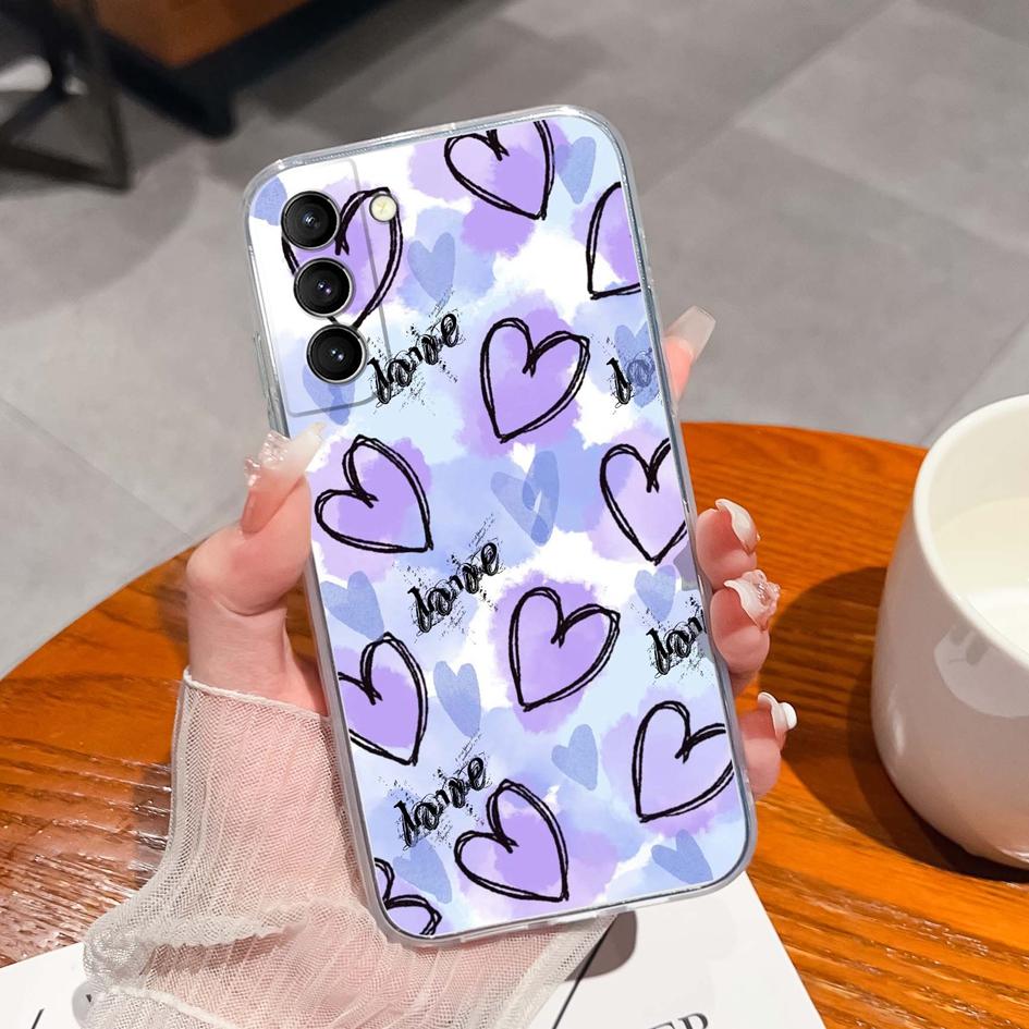 Back Cover For Samsung S21 S22 S23 Ultra Plus S6 S7 S9 Edge Bumper Case Screen Protector Luxury Graffiti Butterfly Silicone Soft TPU Transparent Shell