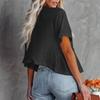 Women's Summer Fashion Colour Loose Short Sleeve Tie Ruffle Top
