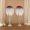 80cm Acrylic Flower Holder,Silver/Gold Crystal Flower Stand Tabletop Standing  for Wedding,Birthday Parties