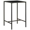 VidaXL Garden Bar Table Brown 70x70x110 Cm Woven Resin Glass