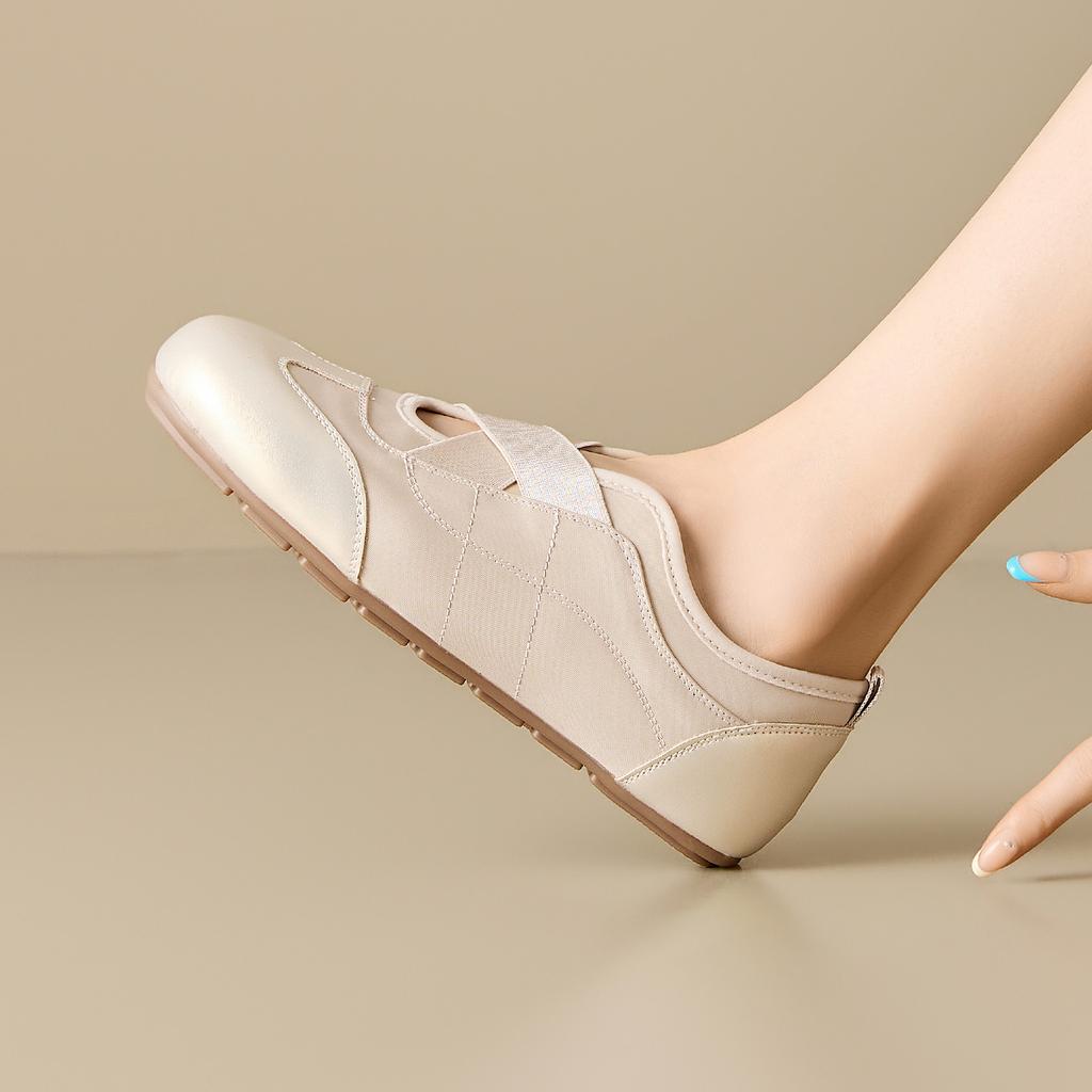 Light oxygen ballet style cross strap flat shoes, soft sole breathable, versatile daily wear, retro Mary Jane shoes, German training shoes