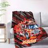 Fire Truck Adventure A Wild Ride Through The Streets Lightweight Blanket Customize Your Name Durable Comfort Suitable For Sofa Couch Office Bed