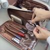 Double Zipper Multifunctional Makeup Bag Large Capacity Cosmetic Handbag  For Women