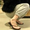 Large French Style High-heeled Shoes For Women, Slim Heeled Sandals With Clipped Feet