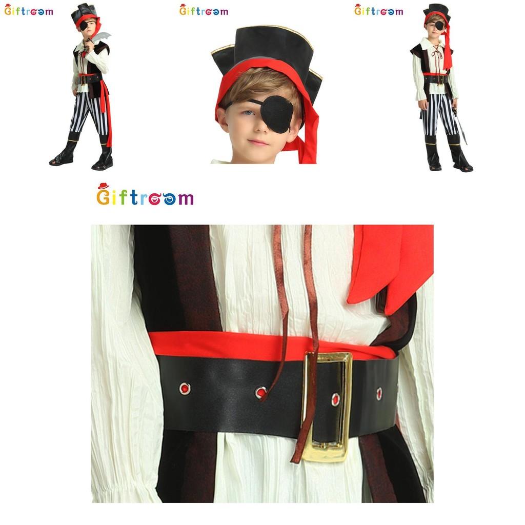 Impressive Caribbean Pirate Outfit For Boys Made From High-quality Polyester Fabric