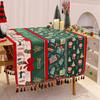 Christmas Decoration Chenille Jacquard Table Runner Printed Table Decoration Santa Claus Printed Table Mat