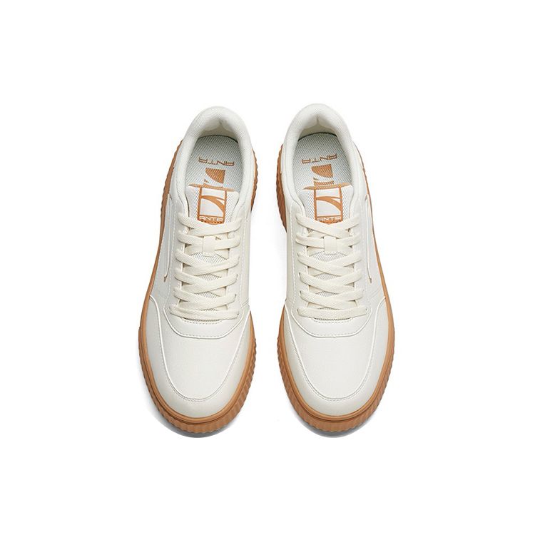 Anta Lifestylová série Plátěné boty Odolné proti opotřebení Tlumení nárazů Nízké Skate boty Pánské tenisky Světle béžová 912228005-6