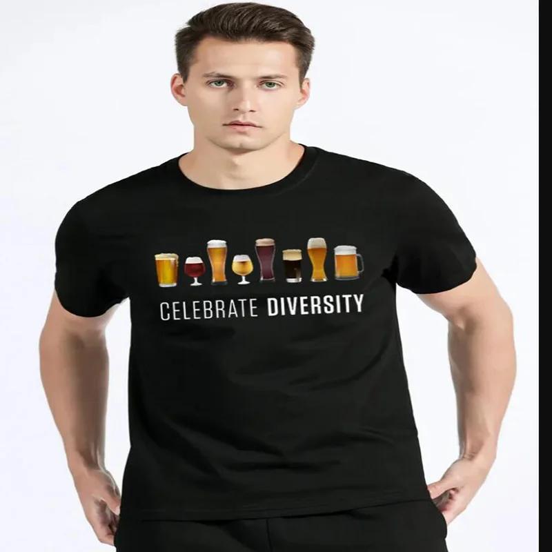 2023 Neu Herren 100% Baumwolle Hip Hop Mode Freizeit Spaß Bierdruck Muster Hohe Qualität Bequemes Top Street Fitness